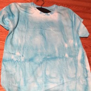 Custom sky blue tie dye T-shirt brand new